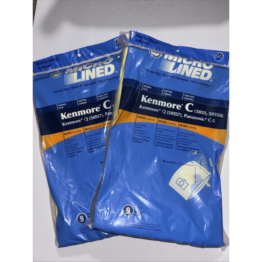 DVC Micro Lined Vacuum Bags Kenmore‎ C, Q, Panasonic C-5 Lot Of 2 Packs